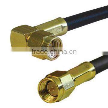 [UL Listed]SMA CABLE ASSEMBLY, R/A CONNECTORS PLUG TO STRAIGHT PLUG,audio cable