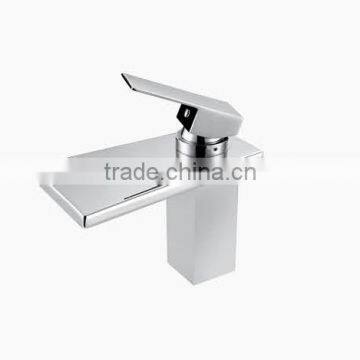 Tall Bathroom Basin Mixer Tap Chromed Polished Waterfall Sink Faucet photo-5