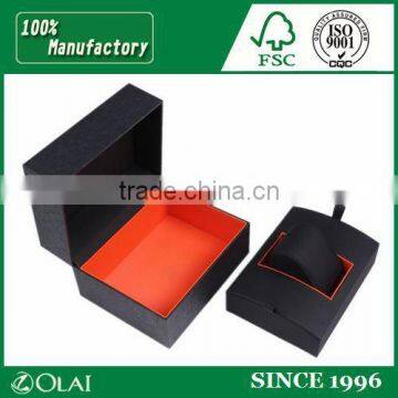 Single Frosted Orange Leather Watch Box photo-3