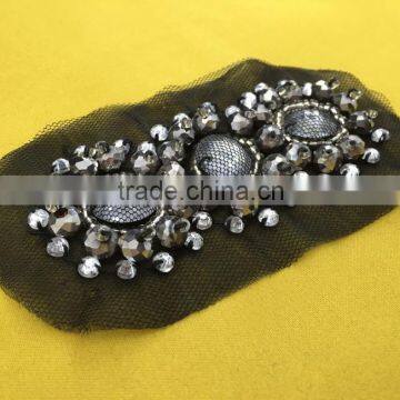 New Arrival Handmade Crystal Beaded Applique Work Design for Shoulder Decoration photo-2