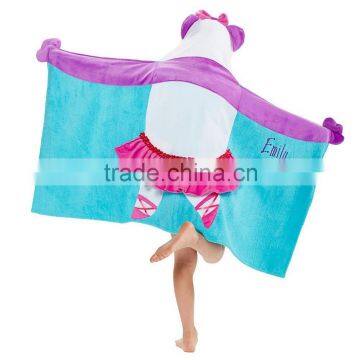 New design 100% organic cotton children hooded poncho towels