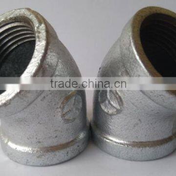 low price pipe fitting, galvanized malleable cast iron elbow ,gi fittings,60 degree elbow