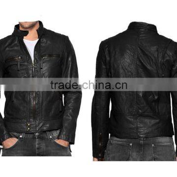 CLASSIC AND SUAVE LEATHER BIKER JACKET FOR MEN photo-3