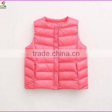 new pattern kids down padded vest for girl