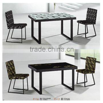 rectangular tempered glass dining table factory sell directly YY1