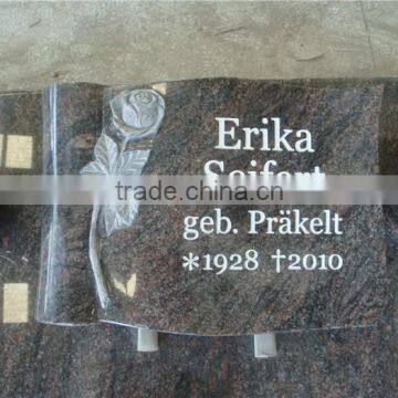 European style flower carving cheap granite headstone