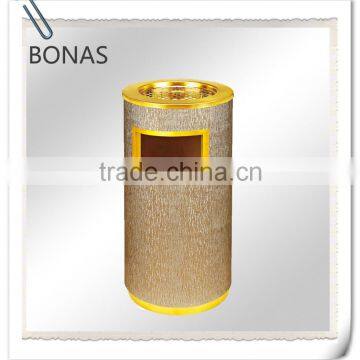 Tree bark grain open side dust bin for indoor and outdoor