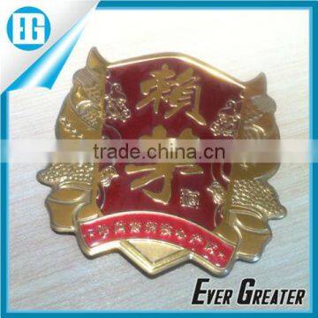 Metal bottle label with 3M-tape for wine bottle custom metal car badge/emblem with 3M sticker