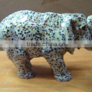 Hot seller semi precious stone elephant carving gemstone