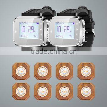 2016 KERUI new design long signal 433MHz watch pager style wireless restaurant service calling system