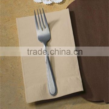 Brown 2-Ply 1/8 Fold Paper Dinner Napkins, 15" Width x 17" Length (12 Bags of 250)