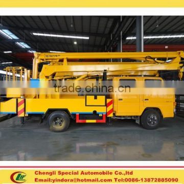 Double cabin aerial platform truck, truck mounted aerial work platform, 16m aerial bucket truck