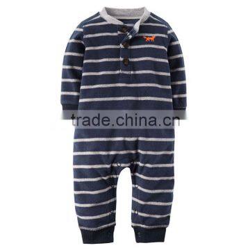 New yarn dye baby boy gardigan romper baby jumpsuits baby clothes