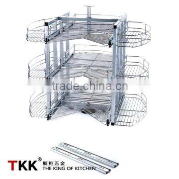 TKK Chrome Plated Metal Kitchen Blind Corner Revolving Storage