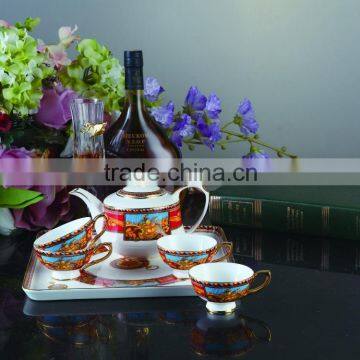 Fine bone china tea set 4cups and saucer