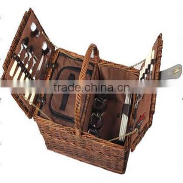 2015 hot-sales new wicker picnic basket for 4 person or 2 person