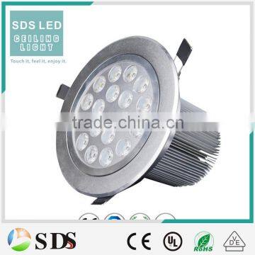 LED Ceiling light ceiling mount light silver high power 18w led ceiling down light 2700k-6500k