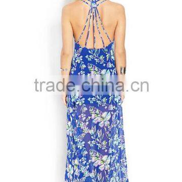 High Quality Printed Halter Long Dresses Women Fashion Style photo-3