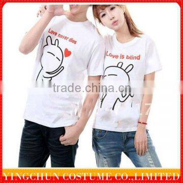 Hot! Korea fashion love couple t-shirt design wholesale