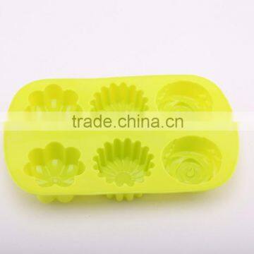 6 Flowers Silicone Muffin Cups Handmade Soap Molds Biscuit Chocolate Ice Cake Baking Mold Cake Pan photo-3