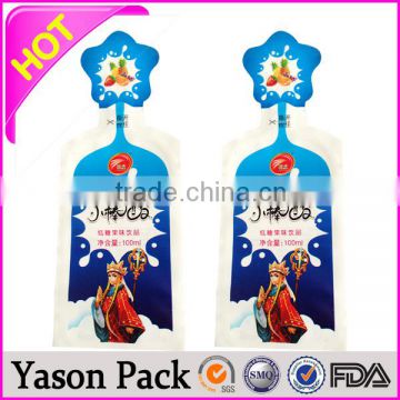 Yason stand up heat seal water bag with spout drinking water bags packaging drinking water bags disposable water bag