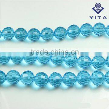 China factory sale Aquamarine color 96face cut glass loose crystal beads for decorating