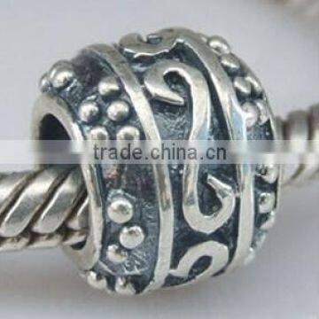 European style round antique silver beads DIY