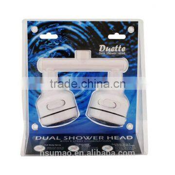 Dual shower head, bathroom shower head, flexible shower head extension