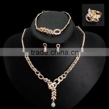 Wholesale Latest Design Fashion Necklaces Women Luxury Statement Diamond Jewelry Set SKJT0598 photo-2