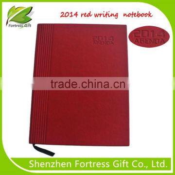2014 red hard cover note book Debossing notebook agenda notebook