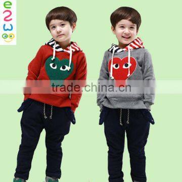 Wholesale Children Heart Pattern With Hood Plain Hoodies Of Boys Clothing