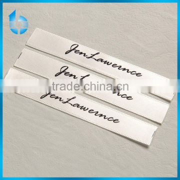 Woven satin ribbon printed clothing labels custom printed labels of acrylic fleecy infant's blouse