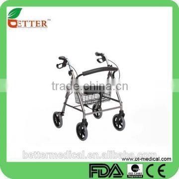 Aluminum drive four wheel rollator walker