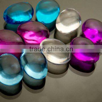 Wholesale decotative flat round acrylic pebbles, acrylic cabochon