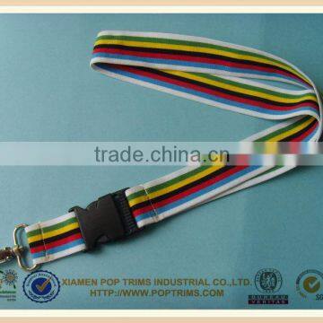 rainbow color lanyard,polyester jacquard lanyard