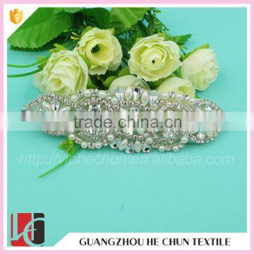 HC-3426 Hechun Hot Fix Crystal Neckline Applique for Fashion Clothes photo-3