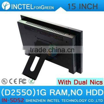 Latest led all in one desktop computer with 5 wire Gtouch 15 inch 4: 3 6COM LPT 1G RAM ONLY Dual 1000Mbps Nics