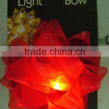 HOT SALE! 5" Red Organza Mesh Ribbon LED Shiny Lighting Up Gift Ribbon Bow