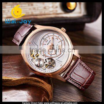 WJ-5530 Hollow 30M Water Resistant Quartz Attractive Leather Megir Hand Watch for Men photo-5
