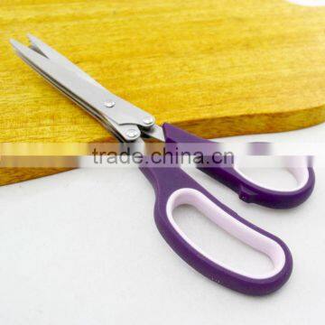 Multifunction 3 Blade PP Overmold TPR Handle Herb Scissors