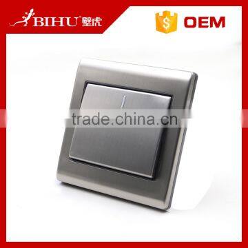 stainless steel silver color electric wall socket and light switch touch panel