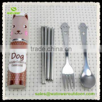 chopsticks for kids stainless steel spoon and chopstick with neoprene bag