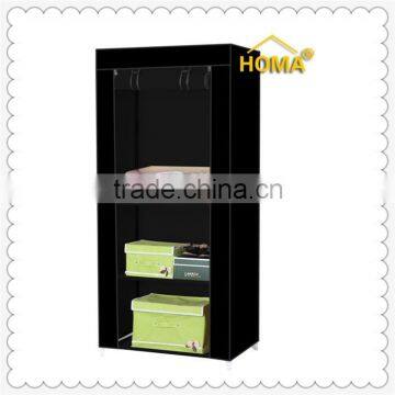 HOMA Clothes Closet Non-woven Fabric Wardrobe Double Rod Storage Organizer