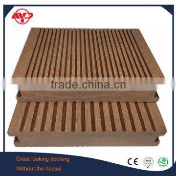 non-slip wpc decking flooring for backyard/ cheap exterior decking composite