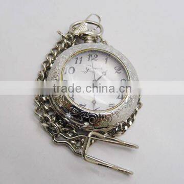 2013 good quality open-face cheap silver pocket watch