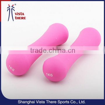 Pink colour bone vinyl dipping neoprene dumbbell for womens