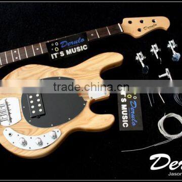 Diy High Quality Ash Wood Unfinished Electric Bass Guitar Kits 5 Strings