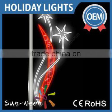 Factory Price 2d Led Decoration Pole Motif Light Christmas Street Decoration Light Outdoor City With 3 Flashing