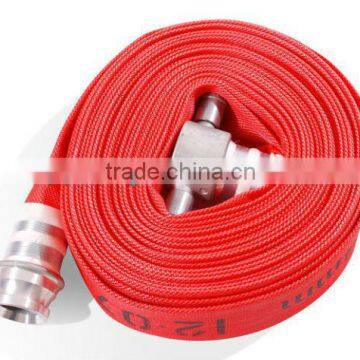 red fire hose with British coupling