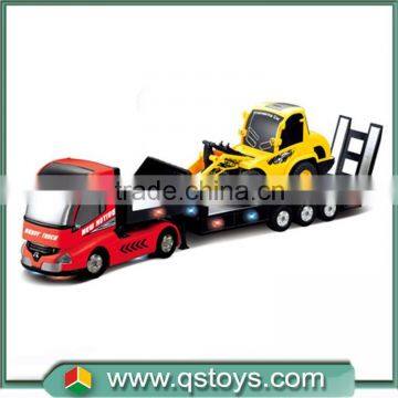Hot kids toys! 6 channel 1:32 rc trailer truck with mini engineering car
